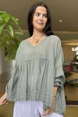 Made in Italy Sa Caleta Cotton Artist Smock Khaki